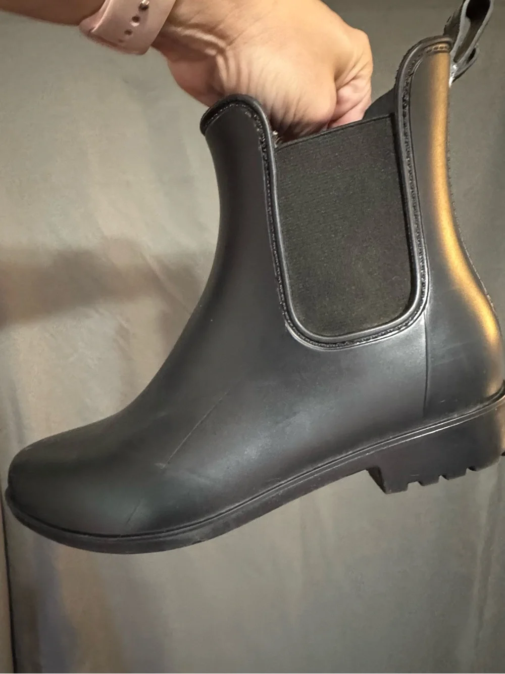 Women’s Black Chelsea Rain Boots - Slip-On Waterproof Ankle Boots